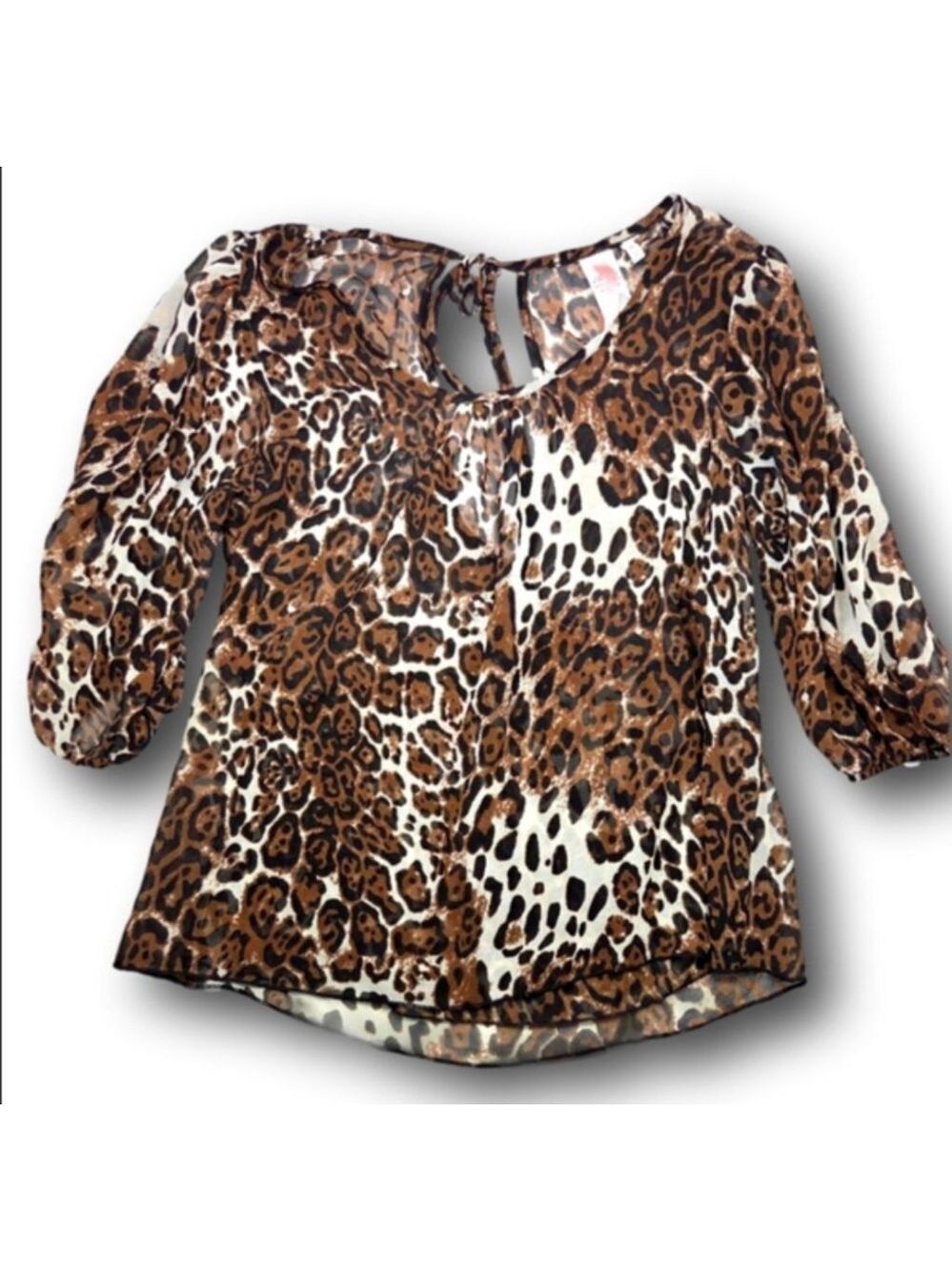 Women's Unbranded Leopard Print Blouse S Brown White